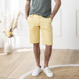 BERMUDA CHINO JAUNE DOUX EN COTON BIO ET FABRIQUE EN FRANCE - LA GENTLE FACTORY 2