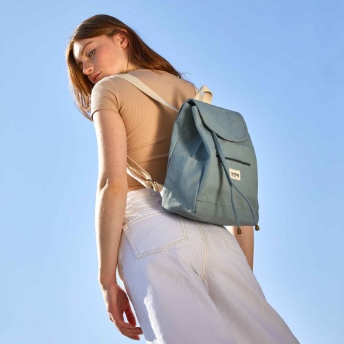 MINI SAC A DOS ELIOT EN COTON BIO SAUGE - HINDBAG - LE MOUTON A 3 PATTES