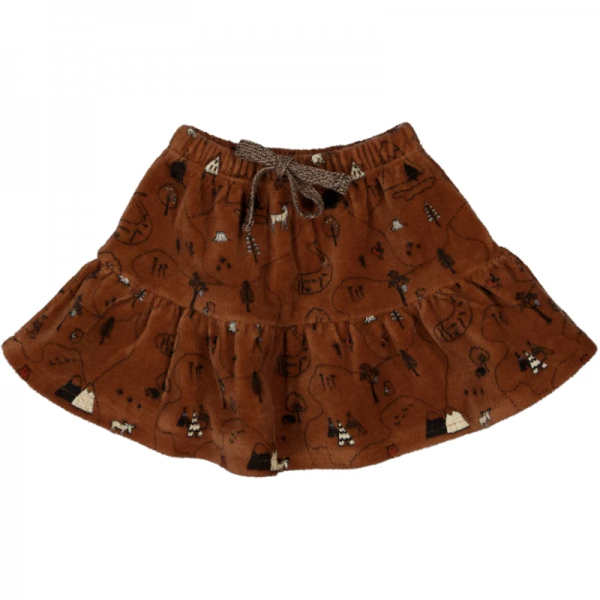 Jupe velours cuivré