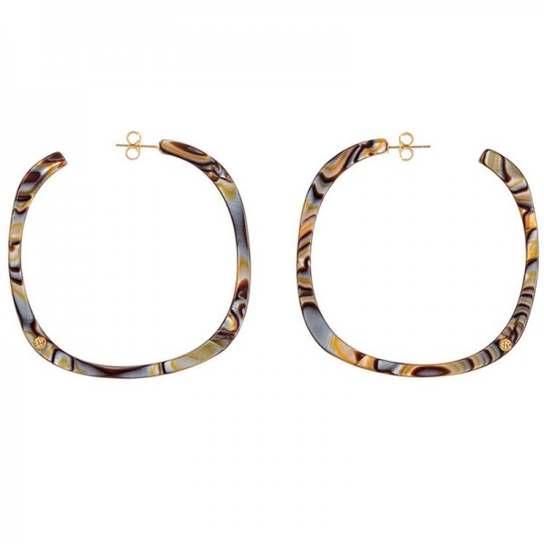 CREOLES CARREES EN ACETATE COLORIS ONYX