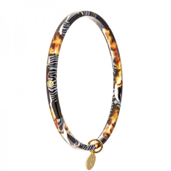 BRACELET FIN EN ACETATE IMPRIME SAVANE