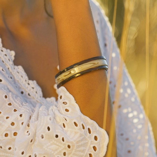 BRACELET FIN EN ACETATE IMPRIME ONYX