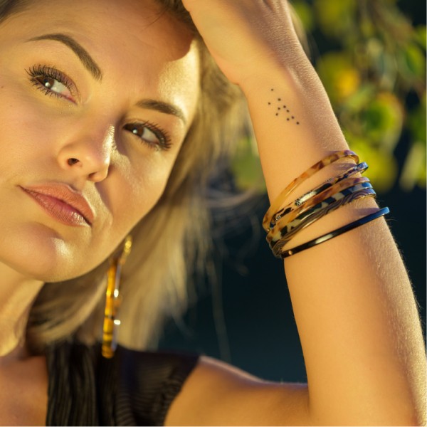 BRACELET FIN EN ACETATE IMPRIME ONYX