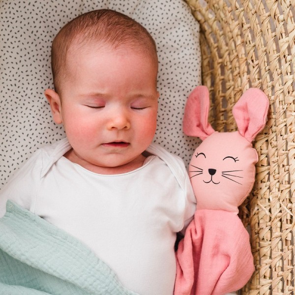 Doudou souris rose