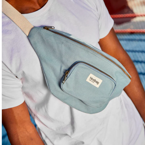 SAC BANANE FORMAT XL EN COTON BIO COLORIS SAUGE - HINDBAG - LE MOUTON A 3 PATTES