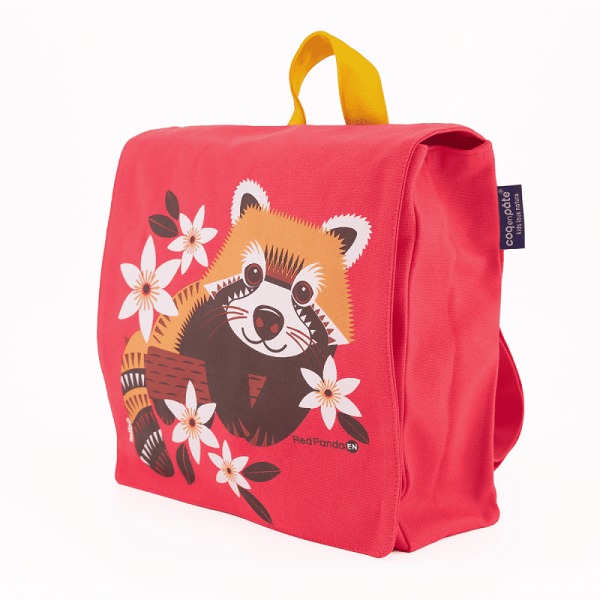 SAC A DOS PANDA ROUX FRAMBOISE-COQ EN...