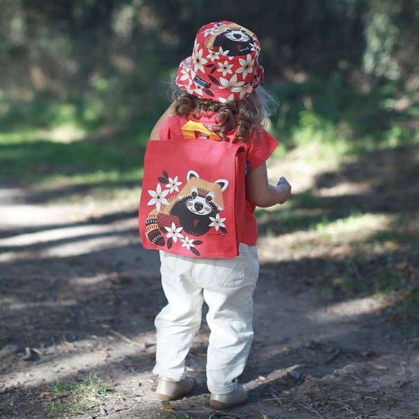 SAC A DOS PANDA ROUX FRAMBOISE-COQ EN...