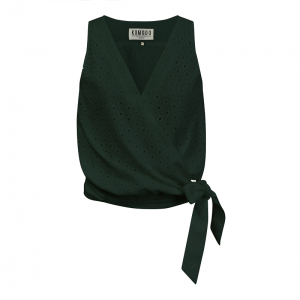 HAUT CACHE COEUR BRODERIE ANGLAISE COTON BIO VERT - KOMODO - LE MOUTON A 3 PATTES 2