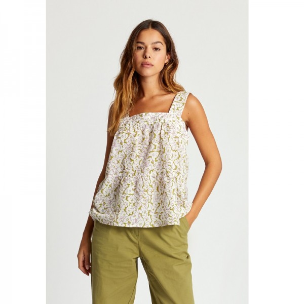 TOP DEBARDEUR CAITLIN IMPRIME FLORAL COTON BIO - KOMODO - LE MOUTON A 3 PATTES