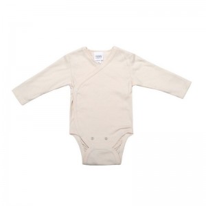 body croisé manches longues écru - wooly organic