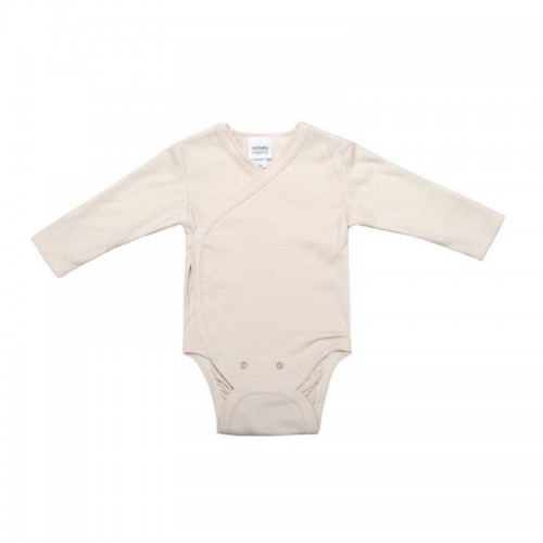 body croisé manches longues écru - wooly organic