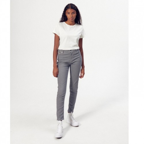 JEAN BETTY SLIM TAILLE HAUTE GRIS RECYCLE - LA GENTLE FACTORY - LE MOUTON  A 3 PATTES