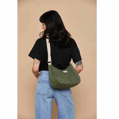 SAC A MAIN ROSA EN COTON BIO SAUGE - HINDBAG - LE MOUTON A 3 PATTES - 2