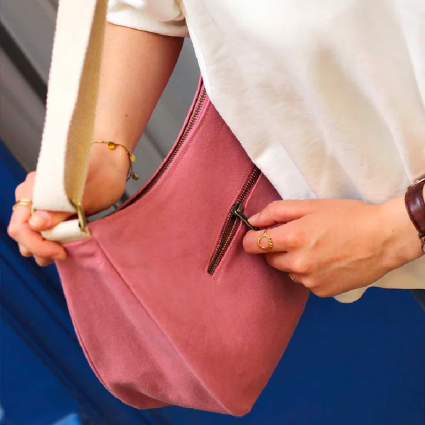 SAC A MAIN ROSA EN COTON BIO BLUSH -...