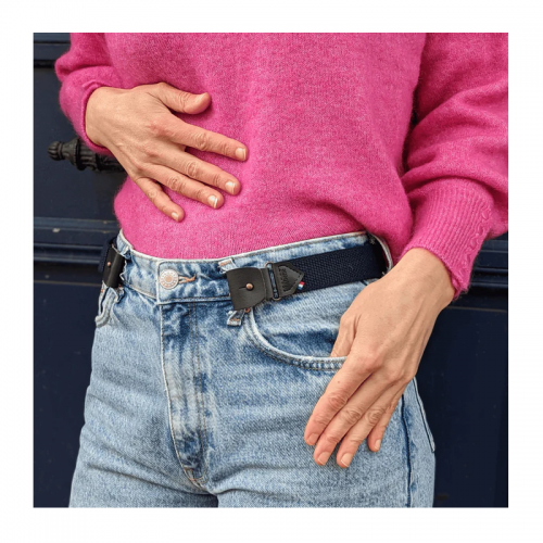 CEINTURE SANS BOUCLE VEGAN MARINE - LIBELTE - LE MOUTON A 3 PATTES