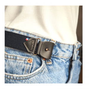 CEINTURE SANS BOUCLE VEGAN MARINE - LIBELTE - LE MOUTON A 3 PATTES 2