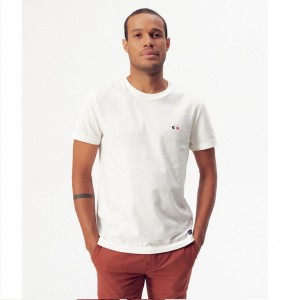 TSHIRT BAPTISTE VELO BRODE BLANC - LA GENTLE FACTORY - LE MOUTON A 3 PATTES - 1