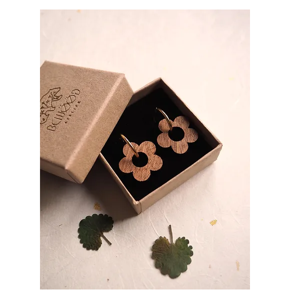 BOUCLES BOIS ROSA FLEUR - BEWOOD - LE MOUTON A 3 PATTES