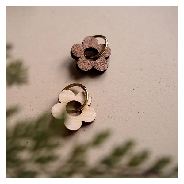BOUCLES BOIS ROSA FLEURS - BEWOOD