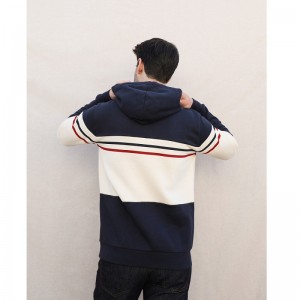 SWEAT CAPUCHE ULYSSE ST JAMES COTON BIO ECRU MARINE - MAISON FT - LE MOUTON A 3 PATTES - 1 2