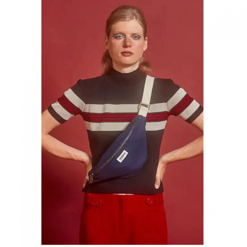 SAC BANANE OLIVIA COTON BIO NAVY - HINBAG - LE MOUTON A 3 PATTES - 1