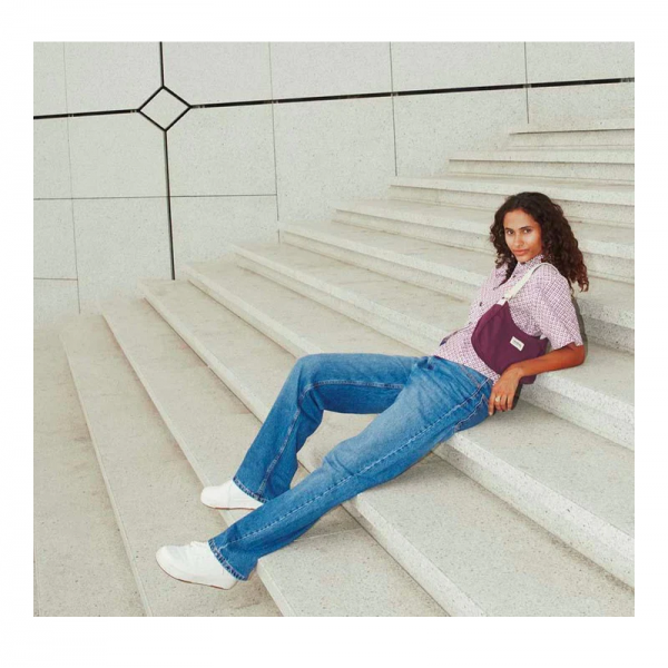 SAC BAGUETTE ROMY COTON BIO PRUNE -...