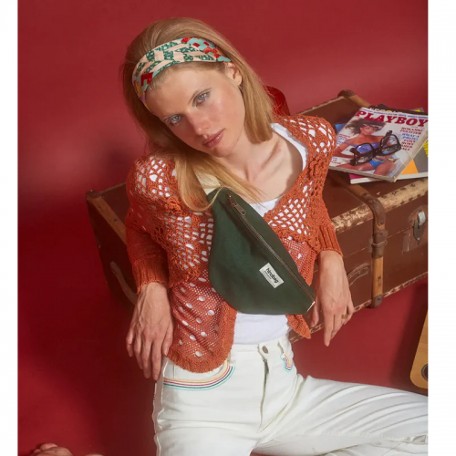 SAC BANANE OLIVIA COTON BIO VERT SAPIN - HINDBAG - LE MOUTON A 3 PATTES - 1