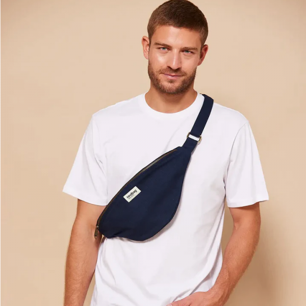 SAC BANANE SASHA COTON BIO NAVY - HINDBAG - LE MOUTON A 3 PATTES - 1