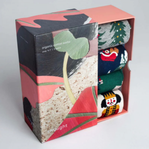 BOITE DE 4 PAIRES DE CHAUSSETTES COTON BIO - THOUGHT - LE MOUTON A 3 PATTES - 1