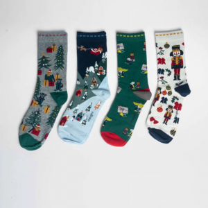 BOITE DE 4 PAIRES DE CHAUSSETTES COTON BIO - THOUGHT - LE MOUTON A 3 PATTES - 1 2