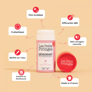 DEODORANT NATUREL FLEUR DE COTON - LES PETITS PRODIGES - LE MOUTON A 3 PATTES - 1 2