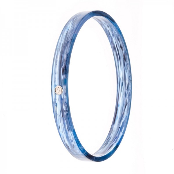 BRACELET EN ACETATE BLEU NATUREL - BIJOUX KOCHER - LE MOUTON A 3 PATTES