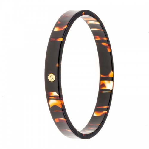 BRACELET LARGE EN ACETATE ENCRE MARRON - BIJOUX KOCHER - LE MOUTON A 3 PATTES - 1