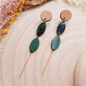 BOUCLES D OREILLES IRIS EMERAUDE - NI UNE NI DEUX - LE MOUTON A 3 PATTES - 1