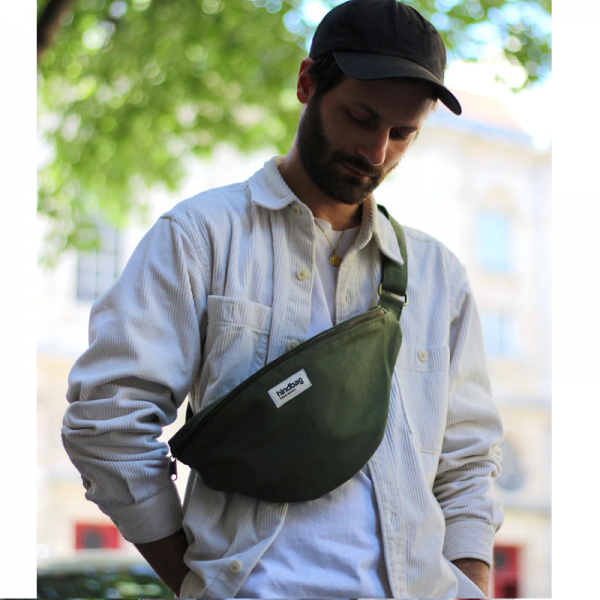 SAC BANANE SASHA COTON BIO OLIVE - HINDBAG - LE MOUTON A 3 PATTES - 2