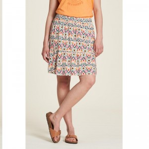 JUPE COURTE ECOVERO LEGERE IMPRIME IKAT - TRANQUILLO - LE MOUTON A 3 PATTES - 1