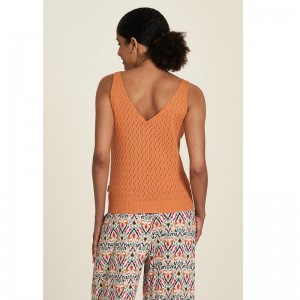 DEBARDEUR EN TRICOT DE COTON BIO MELON - TRANQUILLO - LE MOUTON A 3 PATTES - 1 2