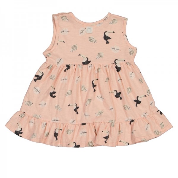 ROBE DEBARDEUR ROSE IMPRIMEE TOUCANS...