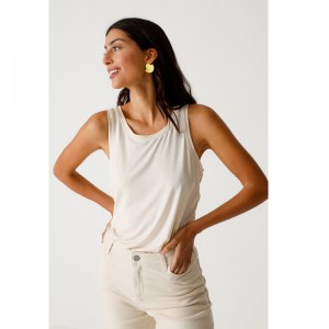 DEBARDEUR HAMAR TENCEL UNI CREME - SKFK - LE MOUTON A 3 PATTES - 1