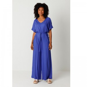 COMBINAISON ALAIA ECOVISCOSE UNIE BLEU ELECTRIQUE - SKFK - LE MOUTON A 3 PATTES - 1