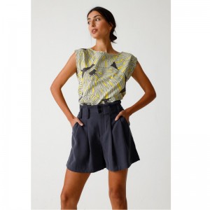 SHORT TAILLE HAUTE NEBA ECOVISCOSE GRIS FONCE - SKFK - LE MOUTON A 3 PATTES - 1