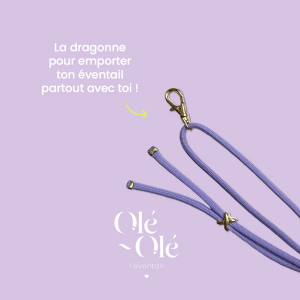 DRAGONNE D EVENTAIL MAUVE - OLE OLE - LE MOUTON A 3 PATTES - 1 2