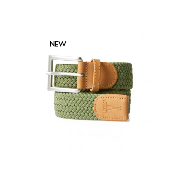 CEINTURE TRESSEE COLORIS VERT OLIVE - VERTICAL L ACCESSOIRE - LE MOUTON A 3 PATTES