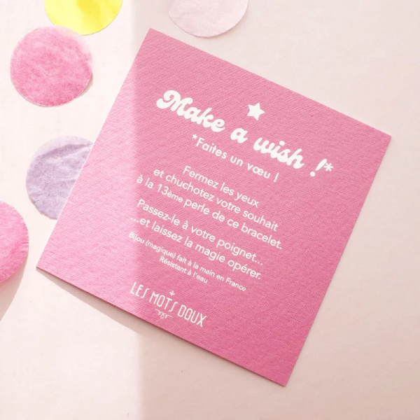 BRACELET MAKE A WIH ROSE ET GRIS - LES MOTS DOUX - LE MOUTON A 3 PATTES - 3