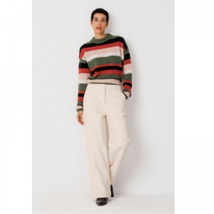 PANTALON LEARTZA LARGE EN VELOURS COTELE CREAM - SKFK - LE MOUTON A 3 PATTES - 1