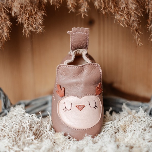 CHAUSSONS BLUBLU HIBOU ROSE - EASY PEASY