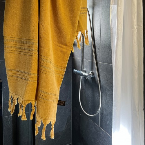 FOUTA DOLCE EPONGE COTON BIO COLORIS CITRINE - KARAWAN AUTHENTIC - LE MOUTON A 3 PATTES - 3