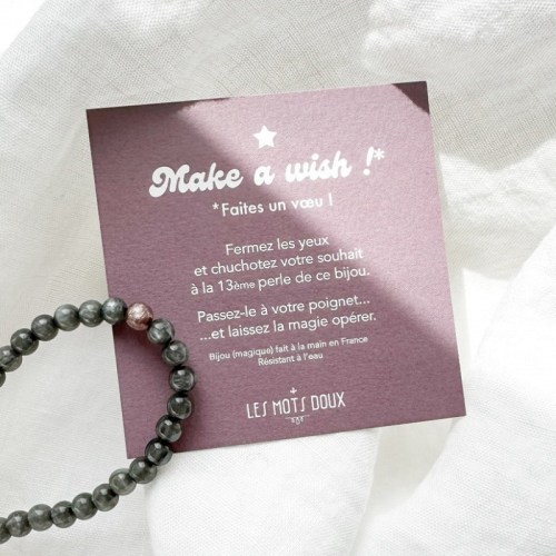 BRACELET MAKE A WISH KAKI - LES MOTS DOUX - LE MOUTON A 3 PATTES - 2